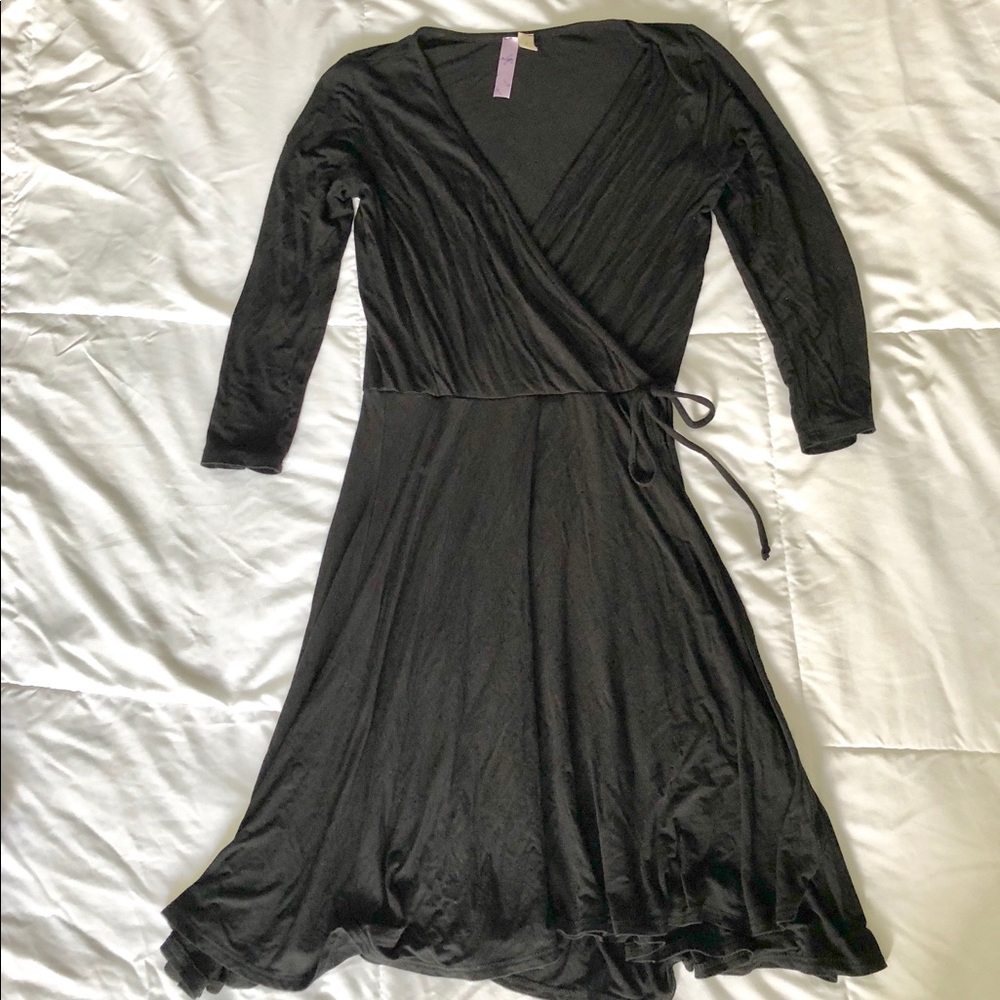 Francescas Black Wrap Dress